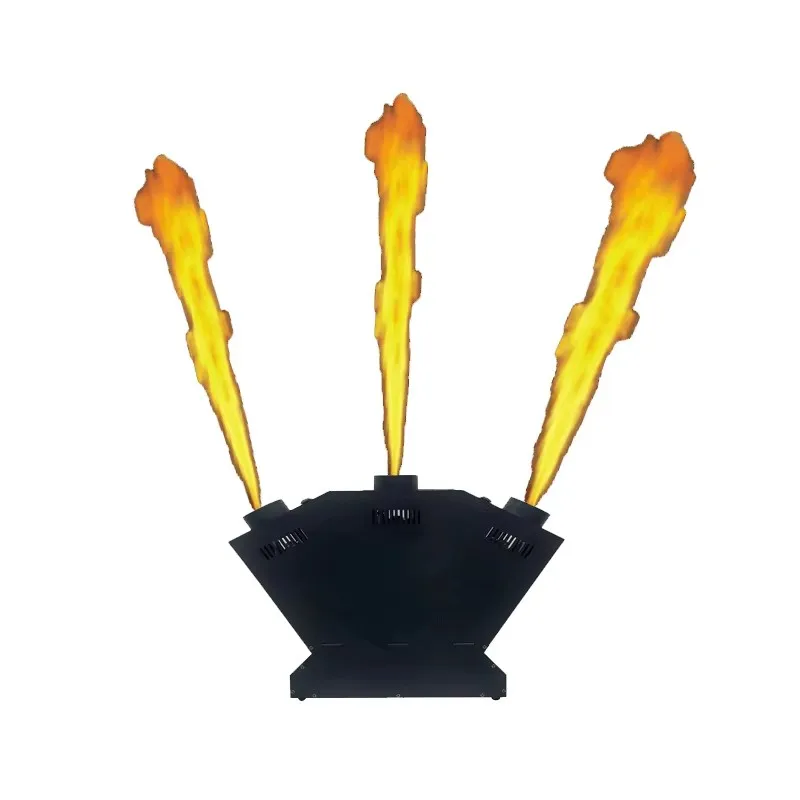 【High Quality】Professional 3 Head LPG Flame Projector Stage Fire Machine DMX512 Control For Concert Party Wedding DJ Show Effect