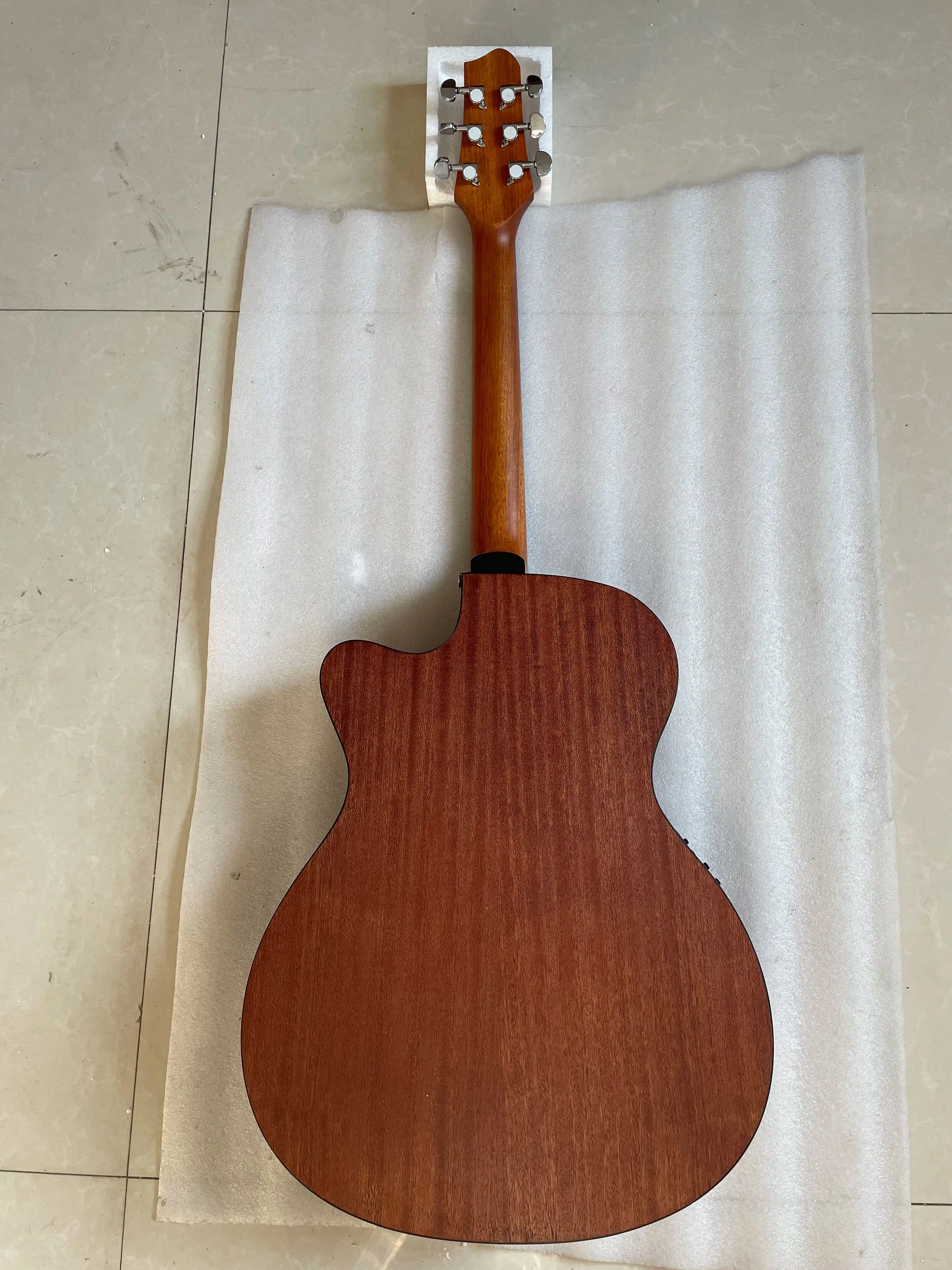 Electric Acoustic Guitar with EQ, Custom, 6 String, Full Handmade, Cutaway Design, Folk, High Quality, 40 Inch