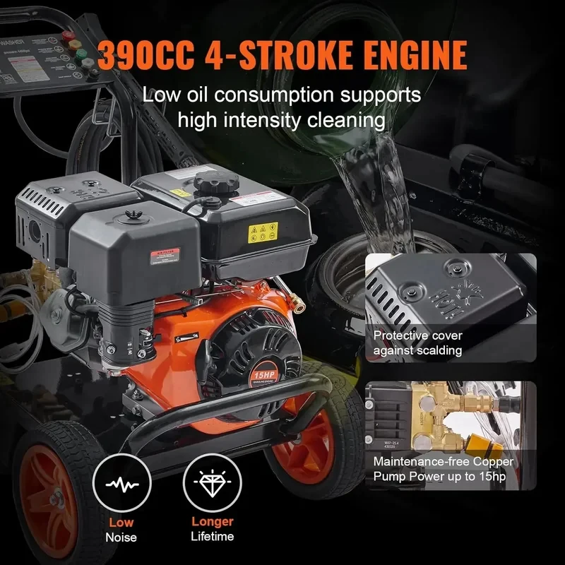 Choicens High Pressure Washer – Copper Pump, 4.0 GPM, with Spray & Extension Wand