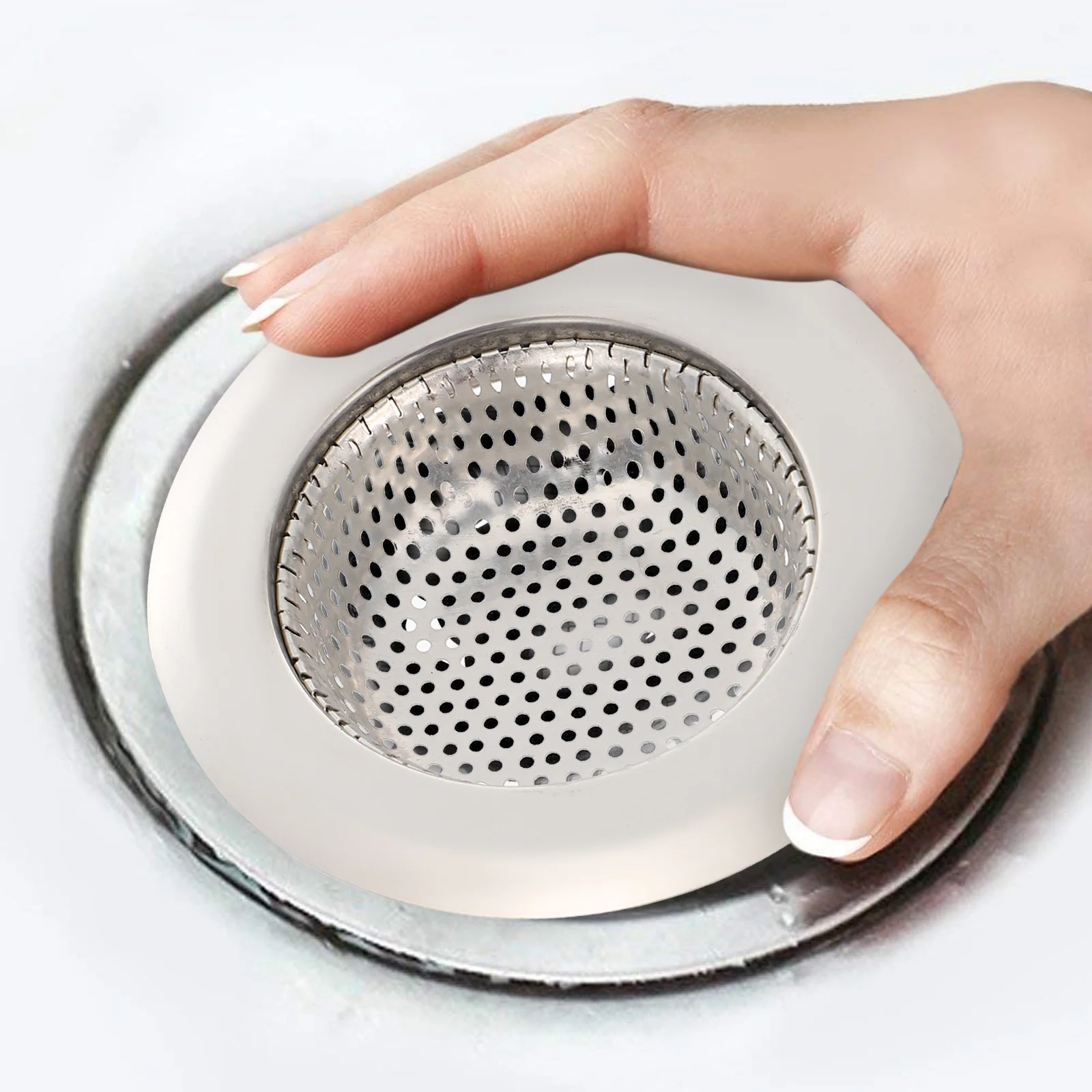 

3pcs Stainless Strainer Kitchen Sink Drain Strainer Drain Basket For Food Waste Bathroom Washroom Use Sink Strainers