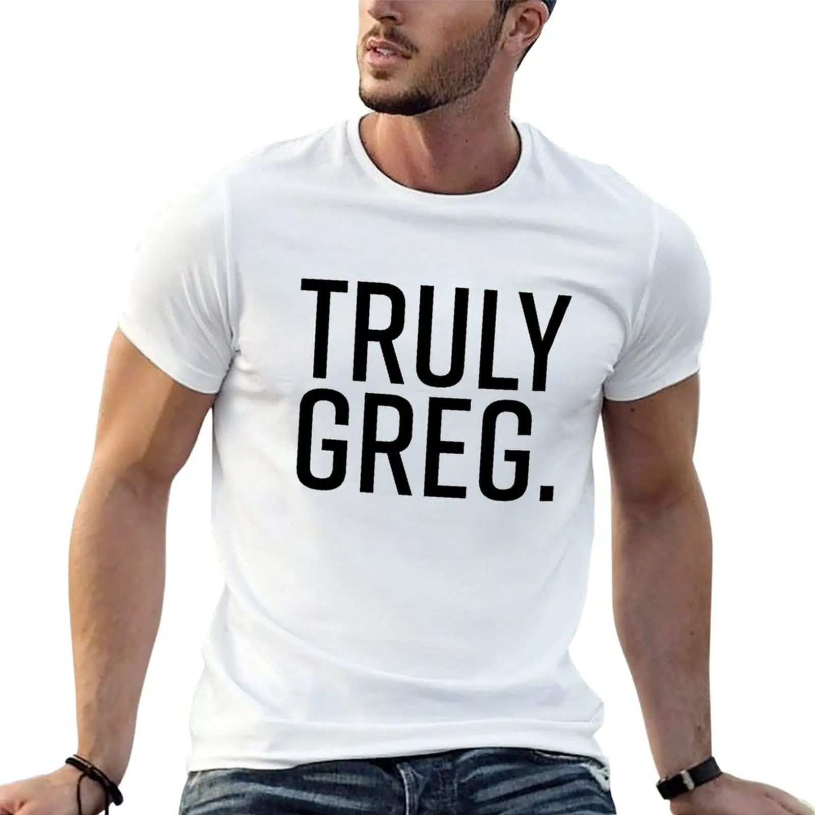 Truly Greg T-Shirt Luxury man anime clothes slim fit t shirts for men