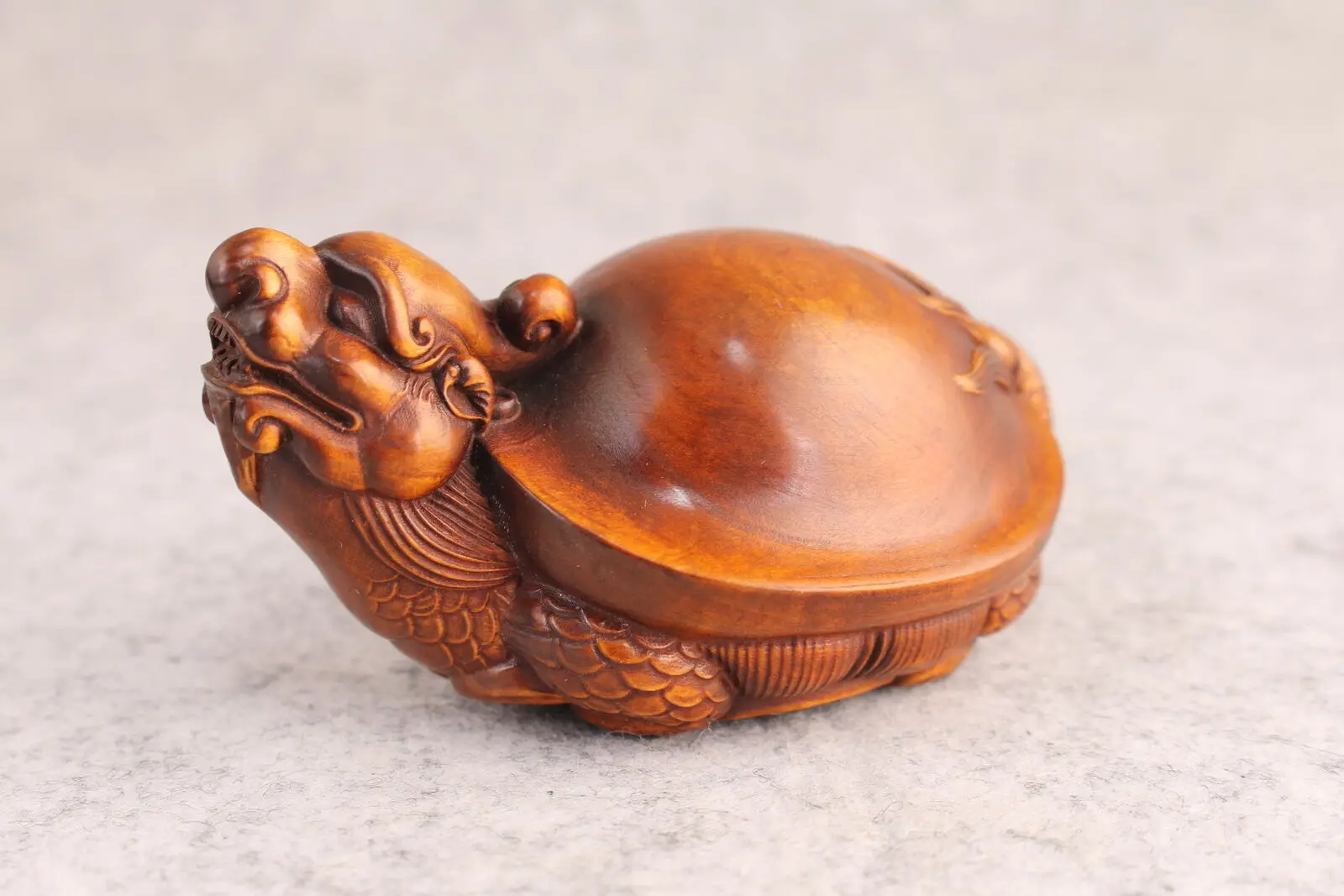 chinese boxwood handmade dragon turtle statue collectable table home decor art