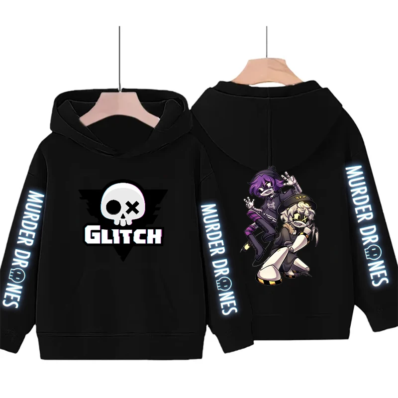Children's Clothing Murder Drones Cartoon Graphic Sweatshirt for Boys Girls Fashion Casual Pullover Winter Warm Long Sleeve Tops