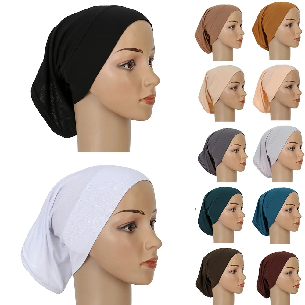 Ramadan Hijab Undercap Head Cover Instant Cotton Bonnet Hijabs for Women Muslim Turbans Inner Cap Turbante Muslim Women Hijab