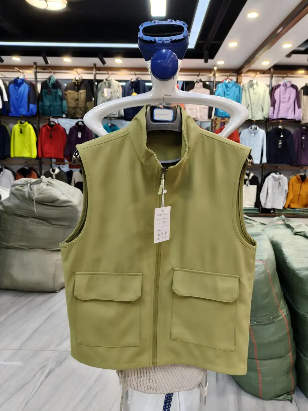 Spring Autumn high-end soft-shell stand-up collar jacket work uniform with logo, 4S store large pocket workwear vest
