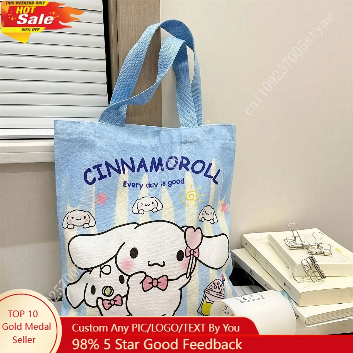 

Authorized Sanrio Cartoon Handbag Women'S Student Large Capacity Lunch Box Handheld Bags Cute Tutoring Bag