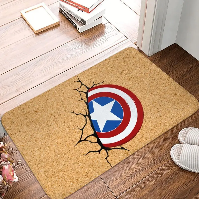 Custom Captain America Doormat Mat Anti-Slip Bath Kitchen Balcony Rug Carpet 40*60cm