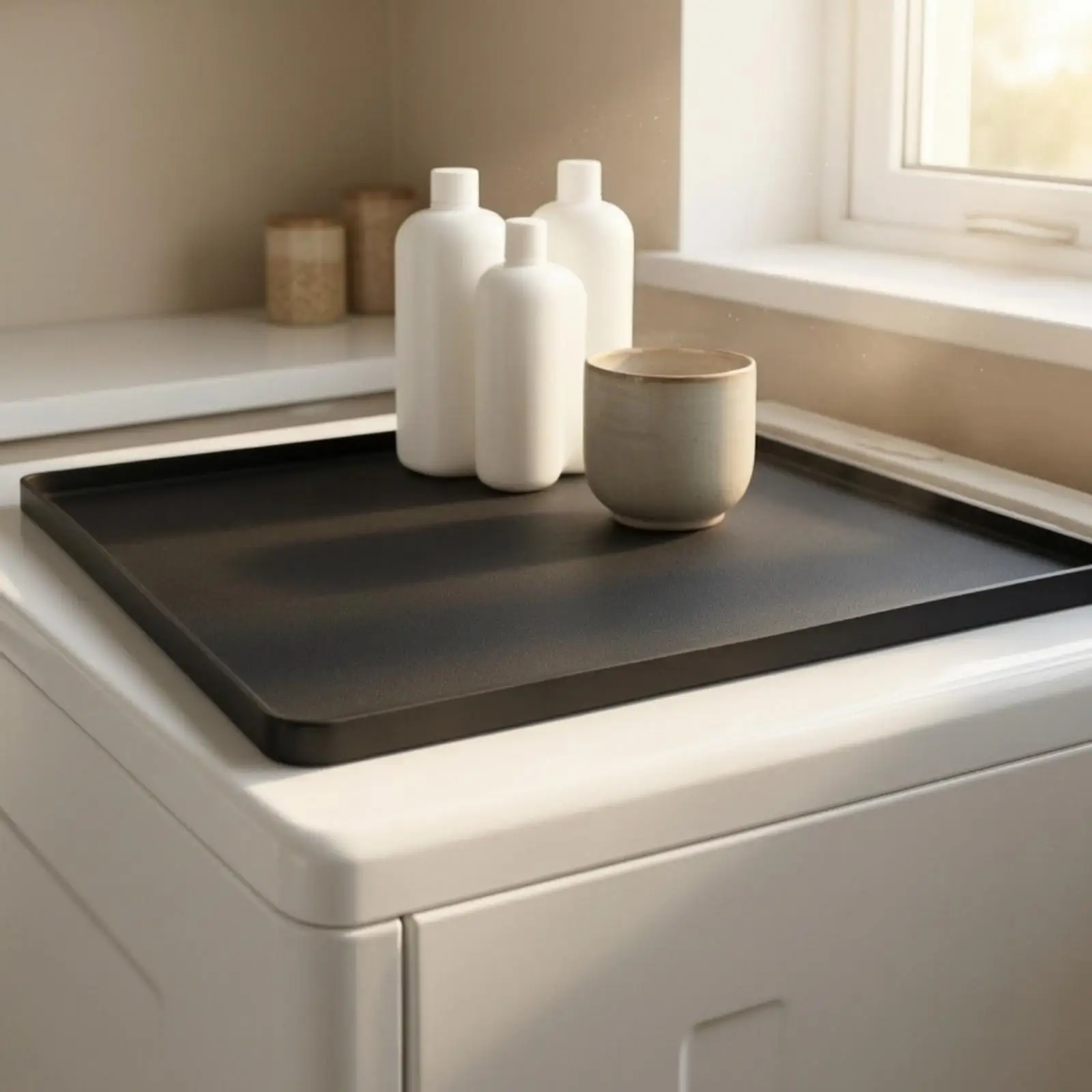 Durable Silicone Appliance Mat 65x65cm Heat Safe Surface Guard for Washing Machine Top