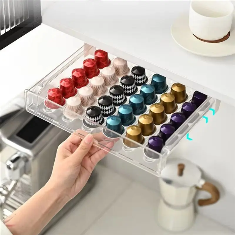 B03C-For Pod Tea Bag Organizer, Drawer Coffee Capsule Desk Table Storage Box, Space Saving Coffee Accessories view 5