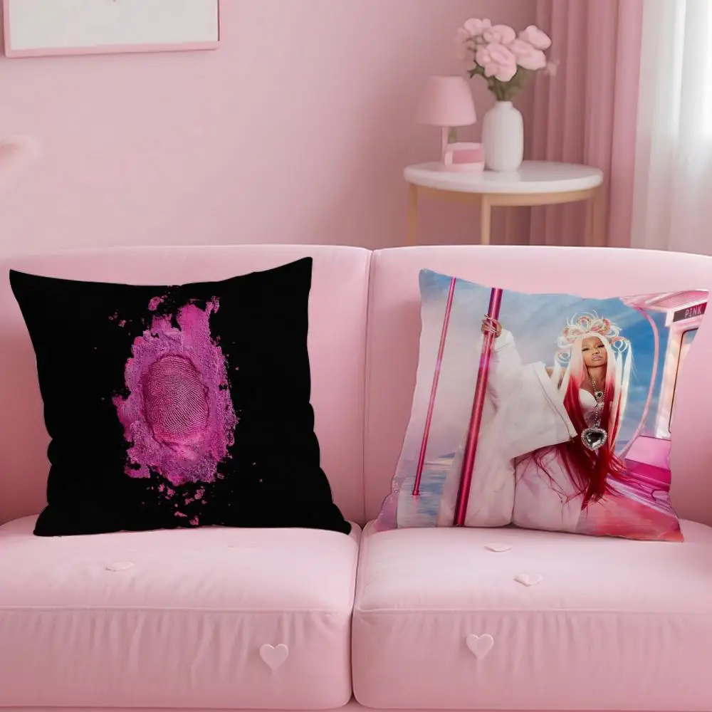 Popular Rapper Nicki Minaj Cushion Cover Soft & Easy-Wash Pillow Case – Versatile for Couch, Bed, Travel and Office