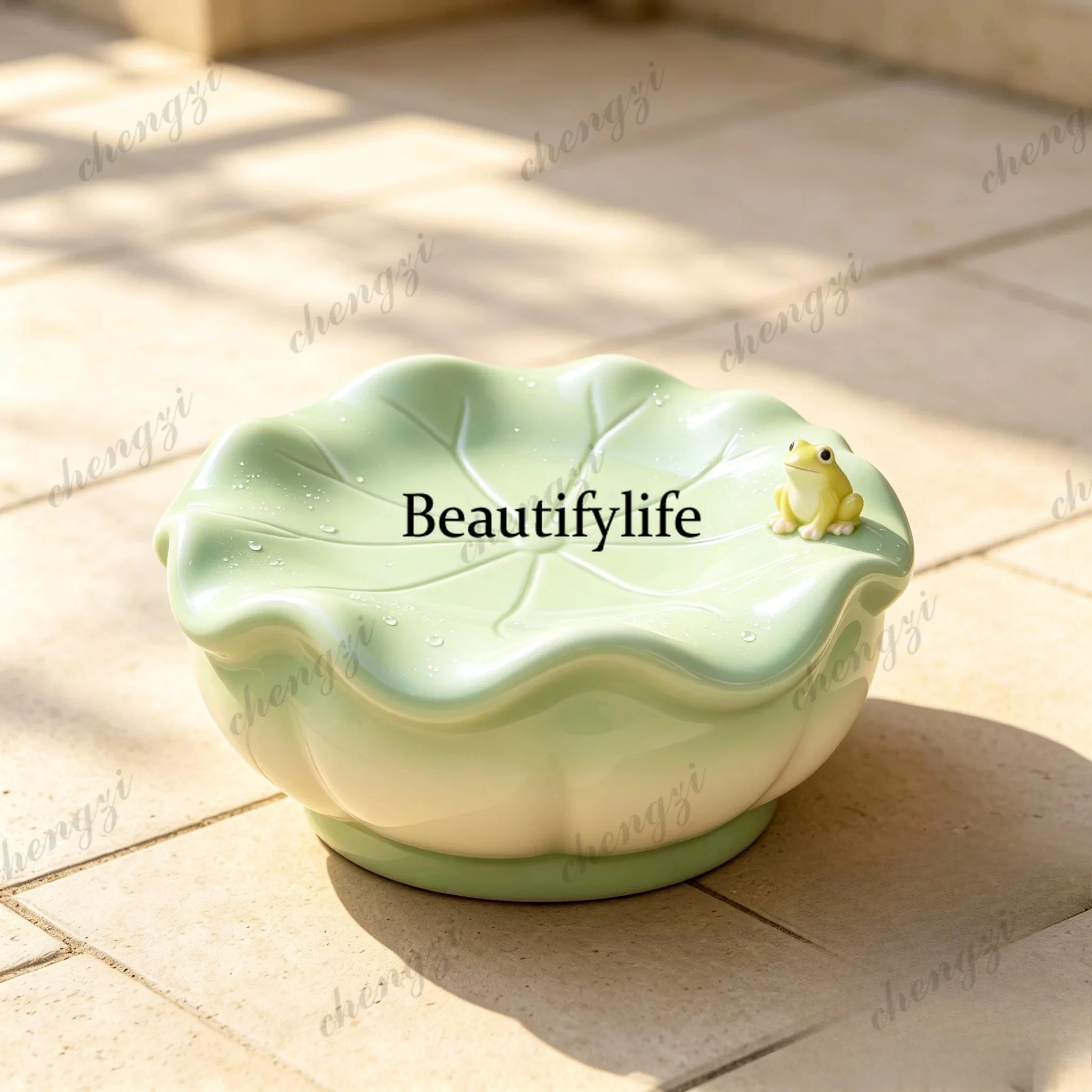 FRP lotus leaf landscape bench outdoor courtyard lotus scenic spot, decoration, ornaments summer indoor and outdoor