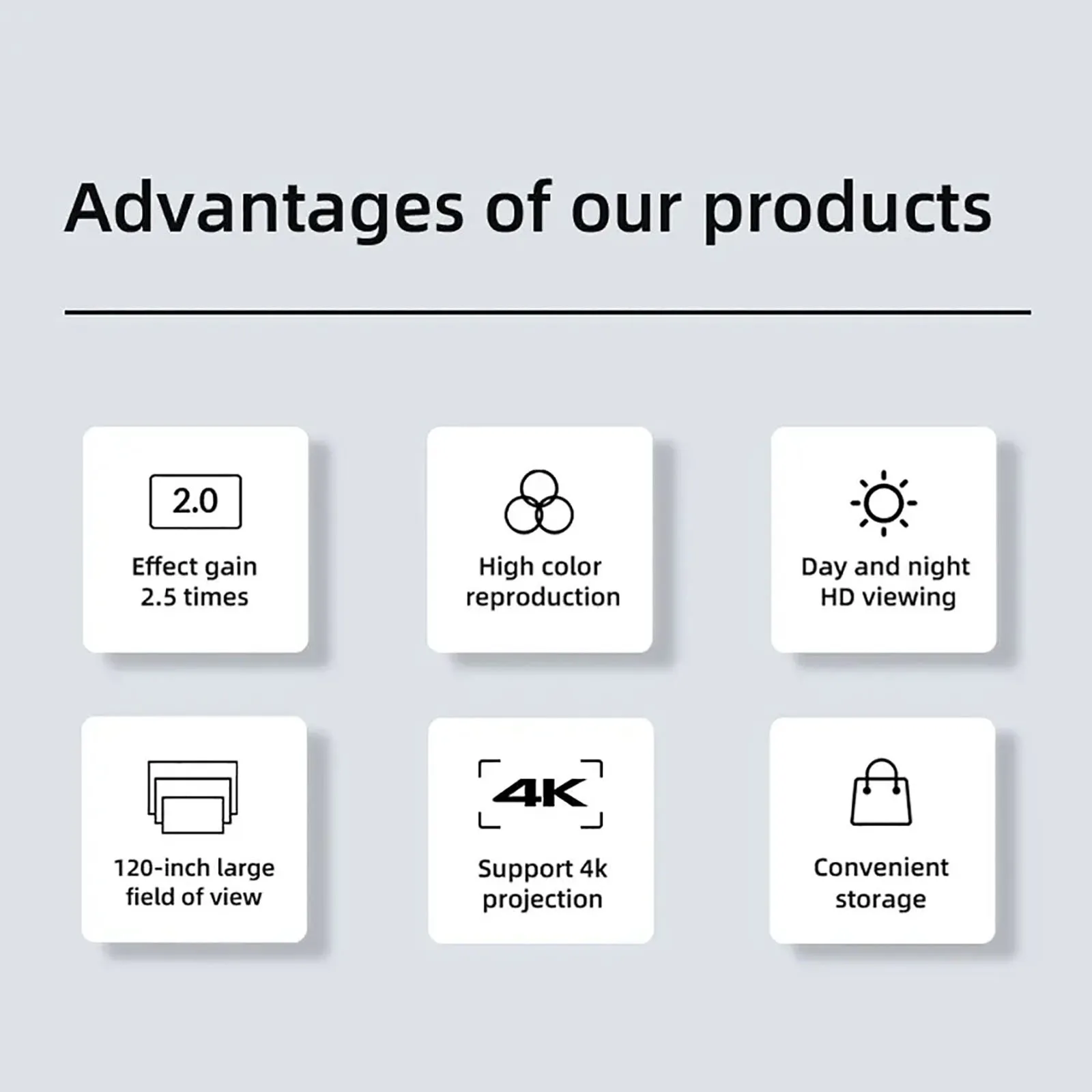 Nicefour tela de projetor portátil reflexiva anti-luz grade branca 16:9 tecido de pano de projeção para casa 60 72 100 120 133 Polegada