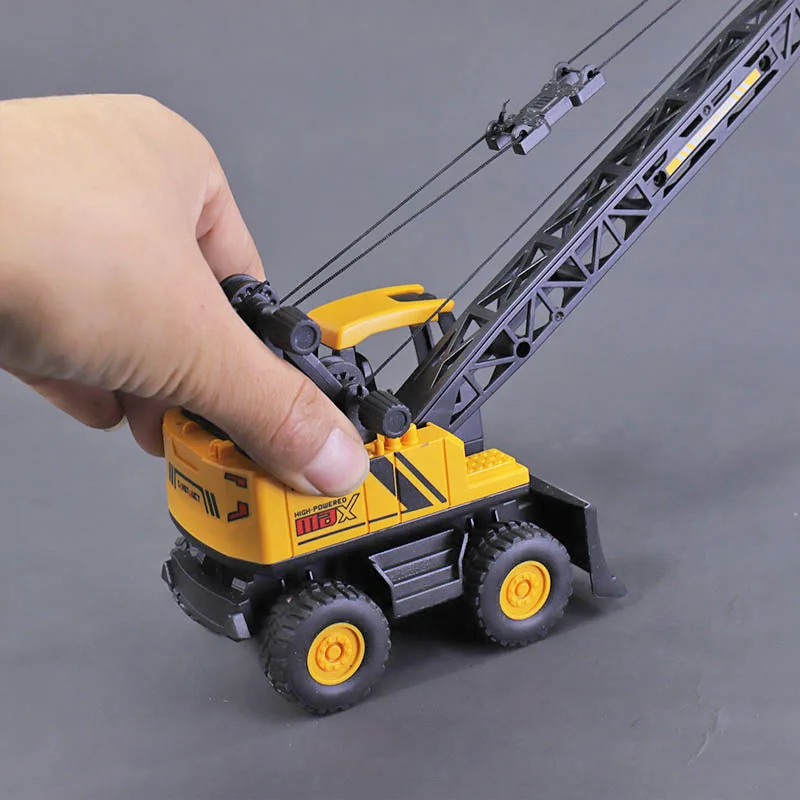 Hot sale 1:50 plastic engineering crane model,children's bulldozer toy,Lifting crane toy gift,wholesale