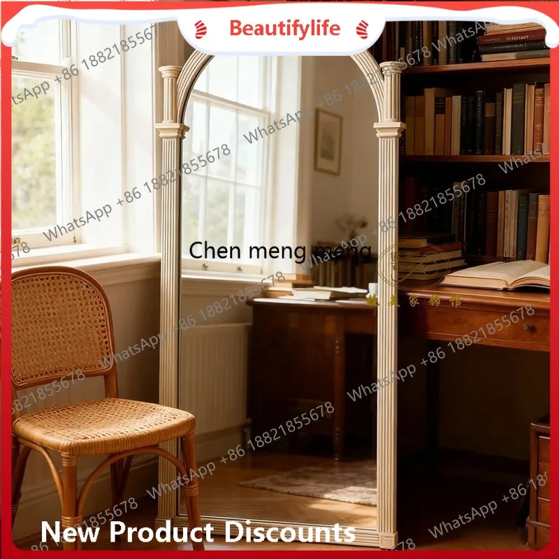 

a38 Домашнее зеркало в стиле ретро во французском стиле, американское средневековое зеркало в полный рост от пола до потолка, европейская стена спальни