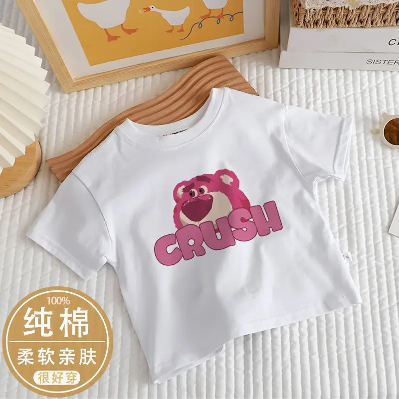 Il cotone Disney Lotso per ragazzi e ragazze è morbido e confortevole, delicato sulla pelle e maniche corte estive casual e carine