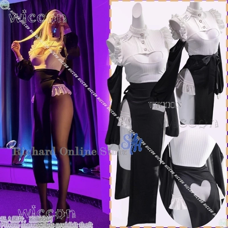 

Halloween Costume Anime Party Night Club Cosplay Sexy Nun Uniform Black Heart Lace Lingerie Carnival Outfit Adulto