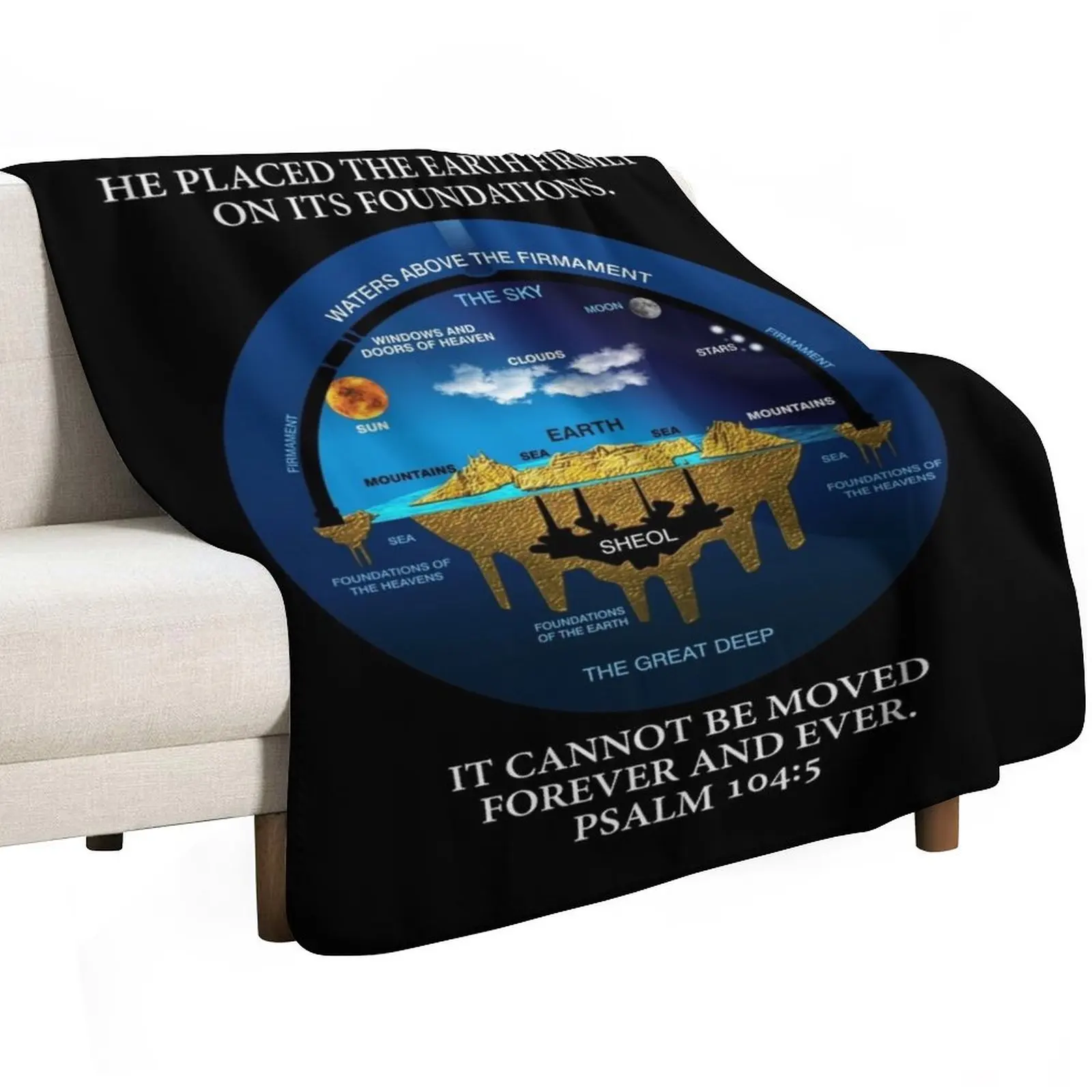 Psalm 104:5 Flat Earth Anceint Hebrew Cosmology Throw Blanket sofa bed for babies Hairy Luxury Brand Softest Blankets