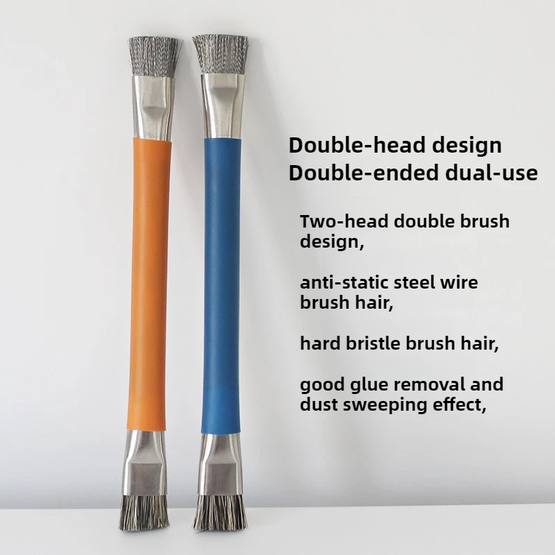 Anti-Static Dual Head Mobile Motherboard Cleaning Brush IC Pad Hard Brushing Welding Oil Removal Tool for Electronic Repair