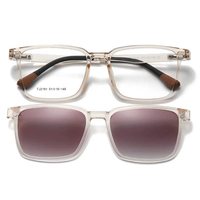 Ceofy Men Glasses Frame Fashion Optical Prescription Eyeglasses Frame Polarized Sun Clip for Night Driving