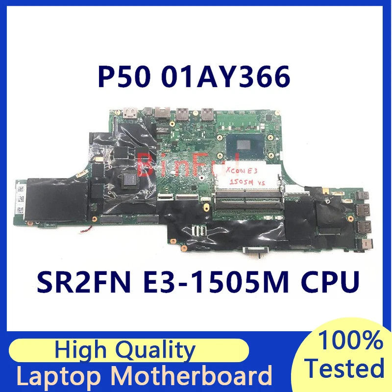 

Mainboard For LENOVO Thinkpad P50 P51 FRU: 01AY366 Laptop Motherboard With SR2FN E3-1505M V5 CPU N16P-Q3-A2 GPU 100% Tested Good