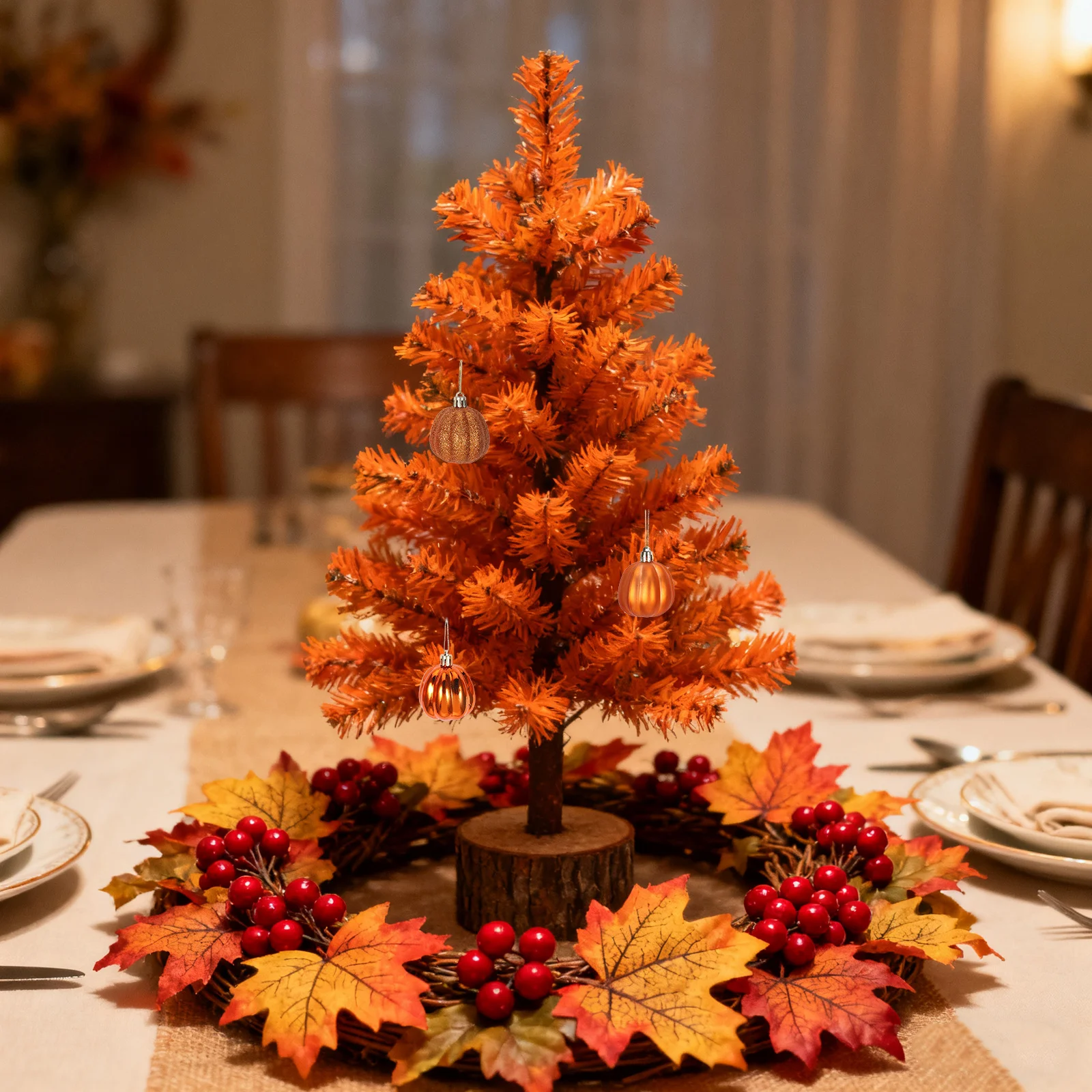 

36Pcs Simulation Pumpkin Ornaments Set - Compact Thanksgiving Decorations for Tree Hanging Fall Harvest Festival Home Decoration