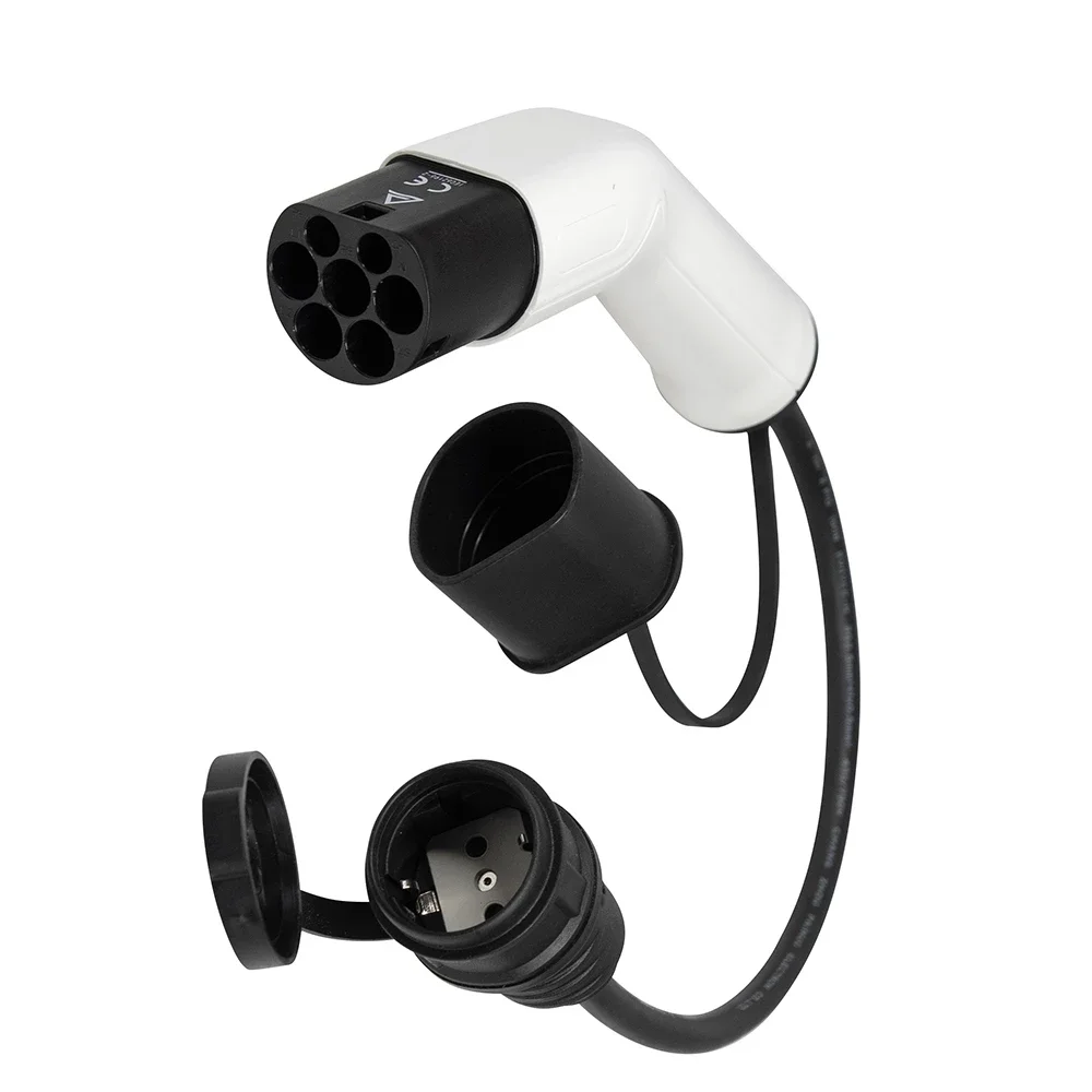 Electrical car 16A Type 2 16A electrical car connector with Cable EVSE adapter Portable EV Plug Type 2 Plug to schuko socket