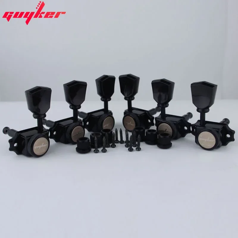 1 Set GUYKER Black Locking String Vintage Deluxe Electric Guitar Machine Heads Tuners