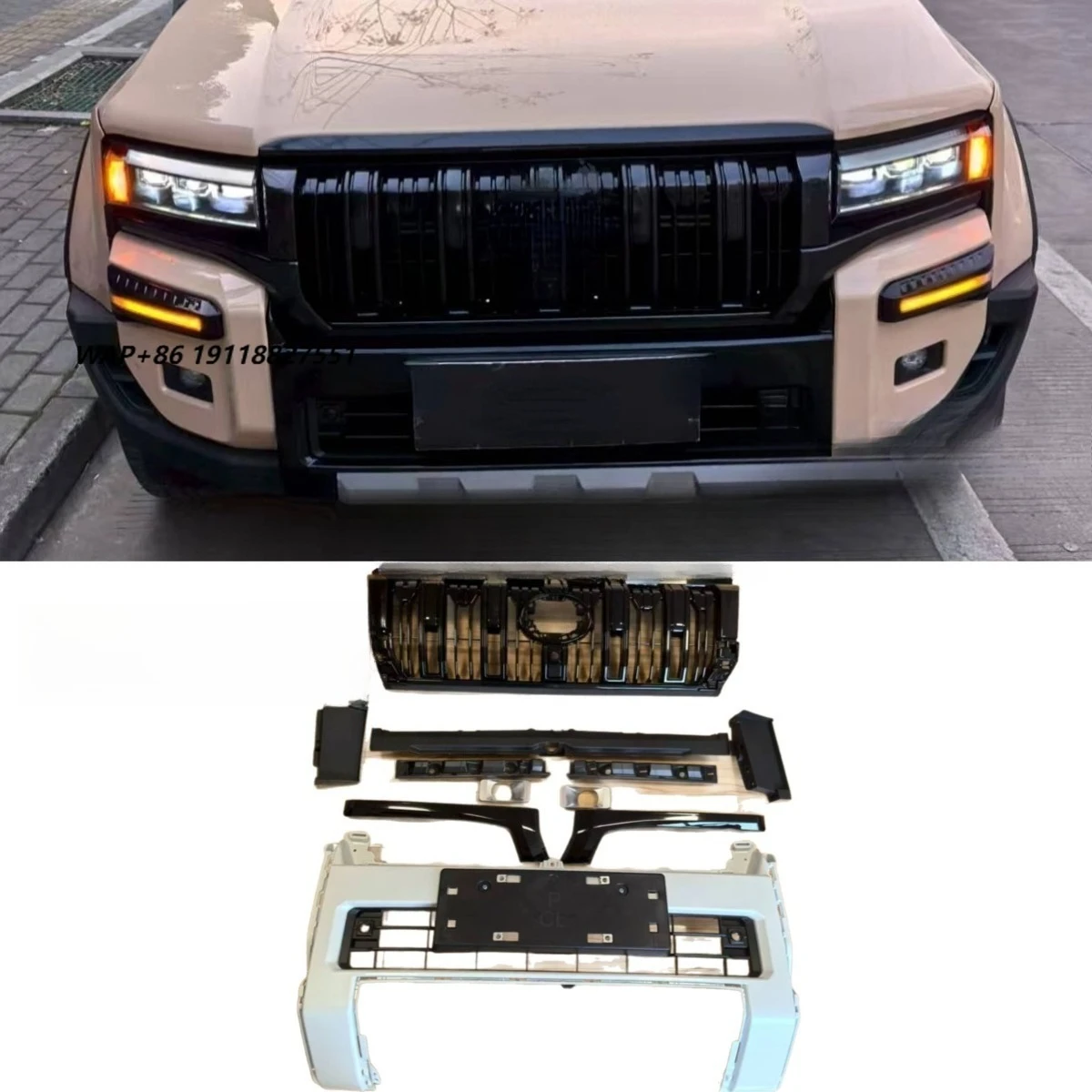 

Car Bumper Grill Decorative Racing Grille Body Kit Front Bumper Grill For Prado LC250 2024+ Exterior Part