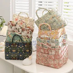 Home Fabric Storage Basket Korean Pastoral Style Portable Underwear Debris Organizing Frame Machine Washable Storage Basket