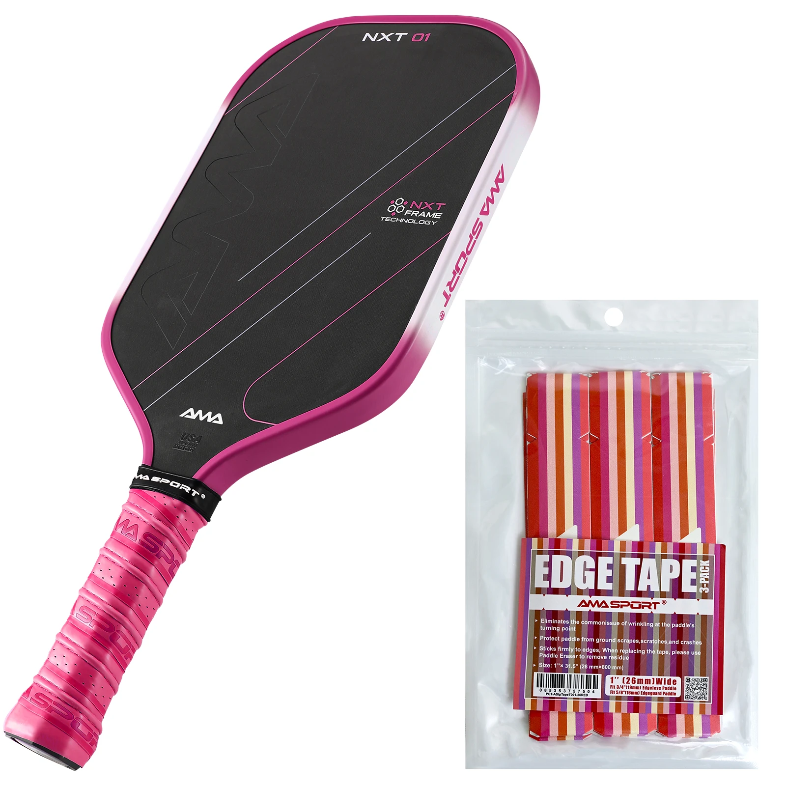 

AMASPORT NXT01 Pickleball Paddle With Pickleball Paddle Protection Tapes Thermoformed T700 Carbon Fiber Pickleballs Paddles