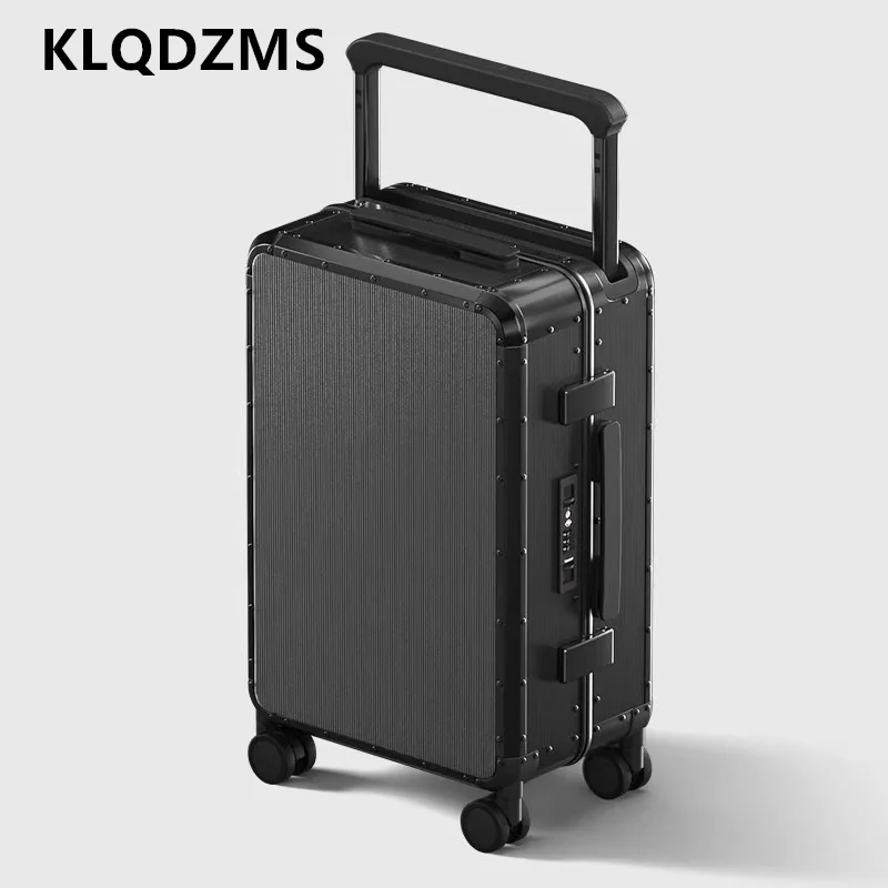 KLQDZMS Travel Suitcase All Aluminum Magnesium Alloy Boarding Box Men's Business Trolley Case 20