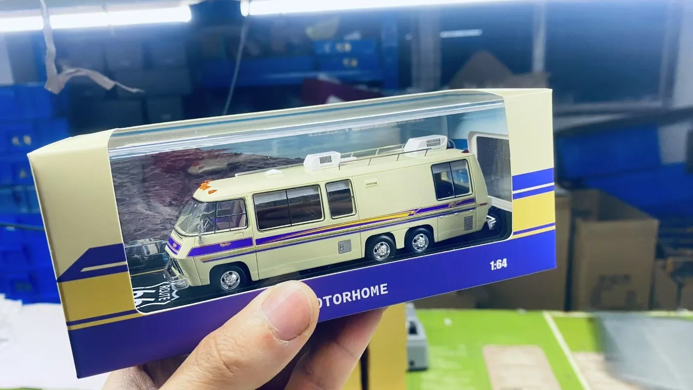 MK Miniaturas Diecast escala 1/64 GMC Motorhome RV modelo de carro resina GMC Motorhome modelo de carro de brinquedo coleção estática ornamento