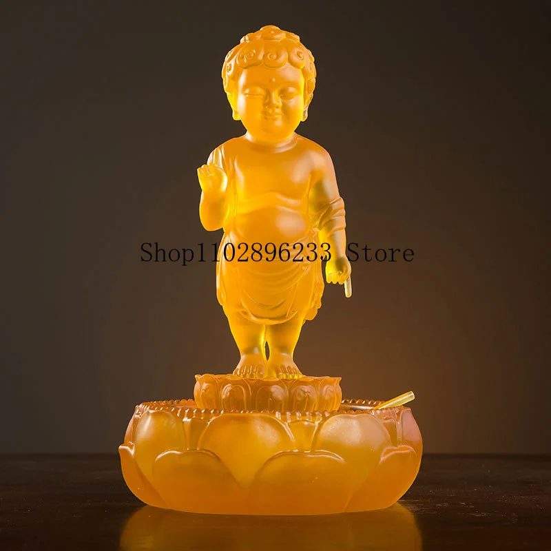 Prince Buddha Bathing Set, Water Crystal Resin, Shakyamuni Buddha, Small Buddha Statue for Home Use, for the Buddha Bathing Fest