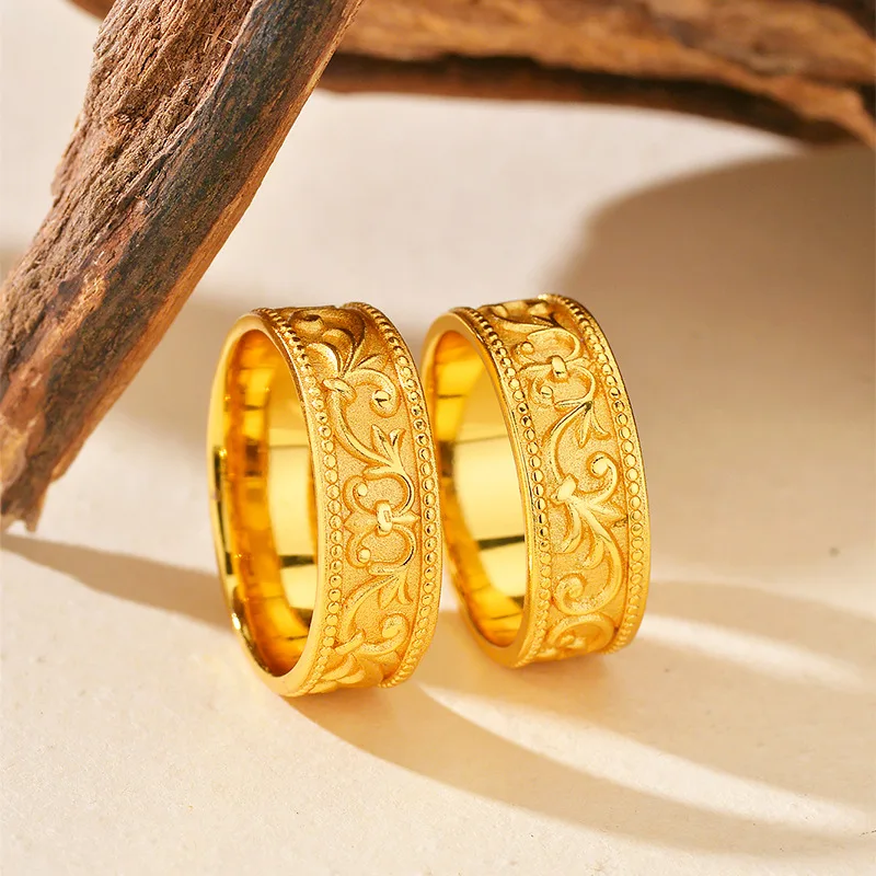 

Luxury 24K 9999 Pure Gold real gold Men's and Women's Wedding Ring