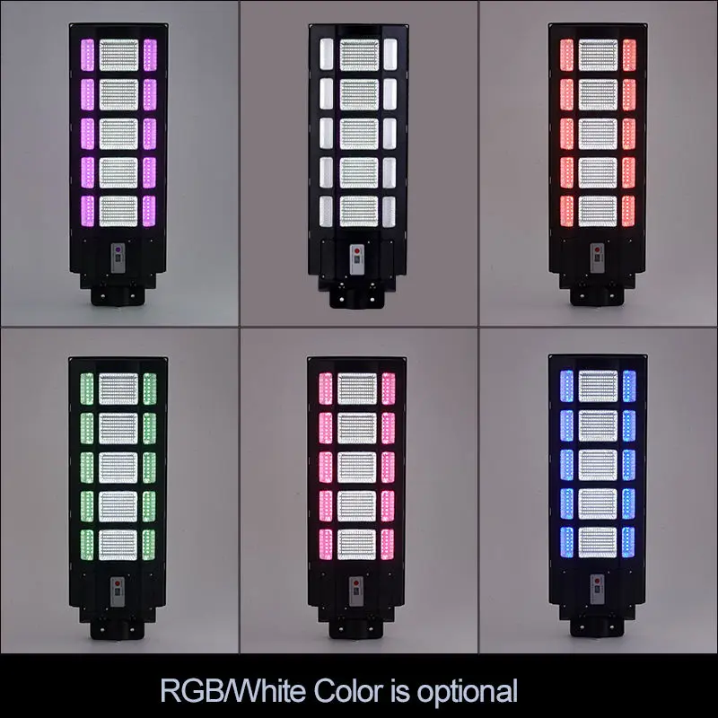 Nuevo farola LED Solar colorida RGB 300W 400W 500W 600W farola Solar Sensor de Radar Control remoto impermeable jardín