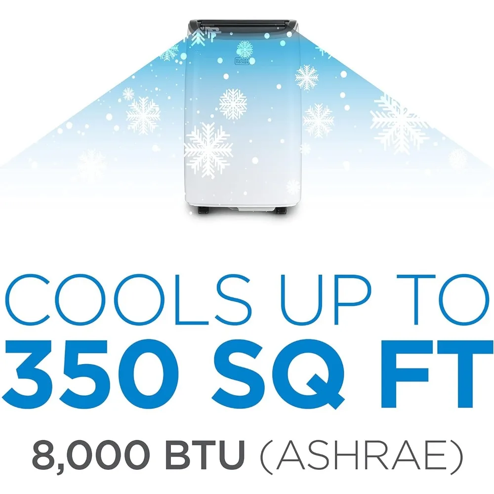 8,000 BTU เครื่องปรับอากาศพกพาได้ถึง350ตร. ม. พร้อมรีโมทคอนโทรลสีขาว