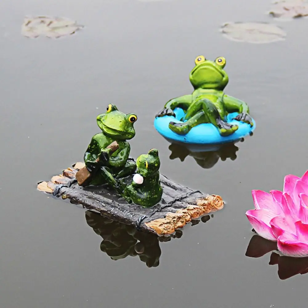 

Garden Decor Resin Frog Statue Cute Waterproof Animal Sculpture Cartoon Floating Pond Outdoor Ornament