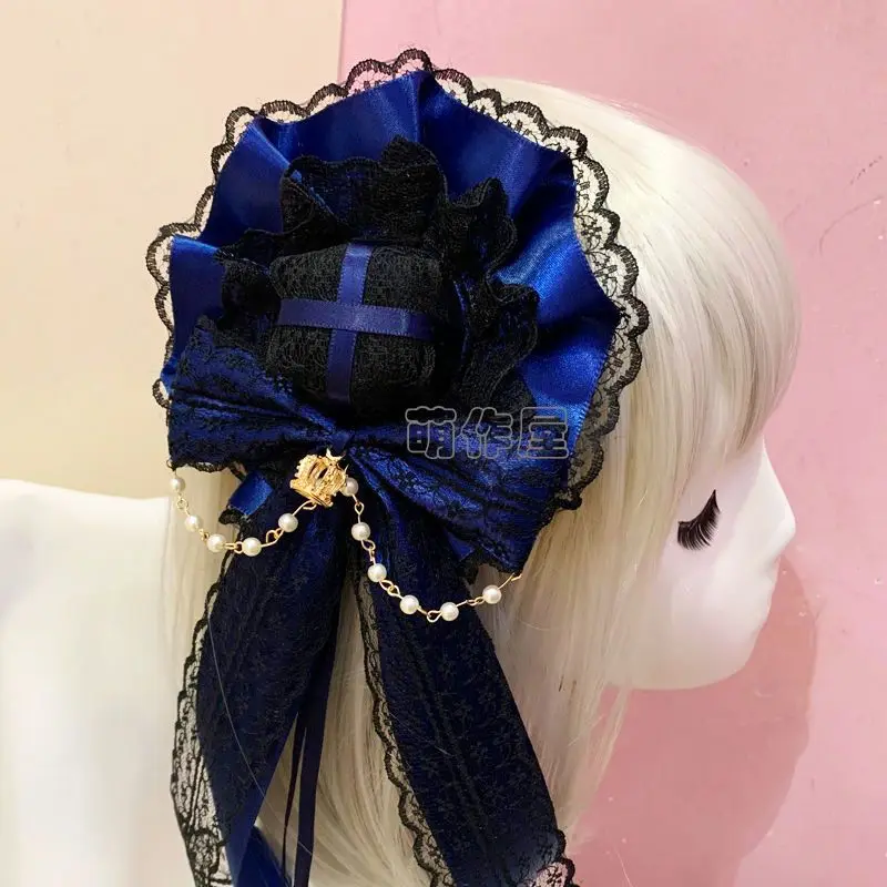 

Винно-красный японский элегантный балетный фасинатор в стиле Лолита с кружевом, аксессуар для волос к платью принцессы