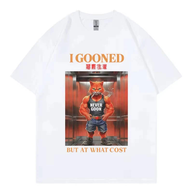 I Gooned But At What Cost Funny T-shirt Japanese Goon Meme Graphic T Shirts Men's Women's Casual Fashion Short Sleeve T-shirts
