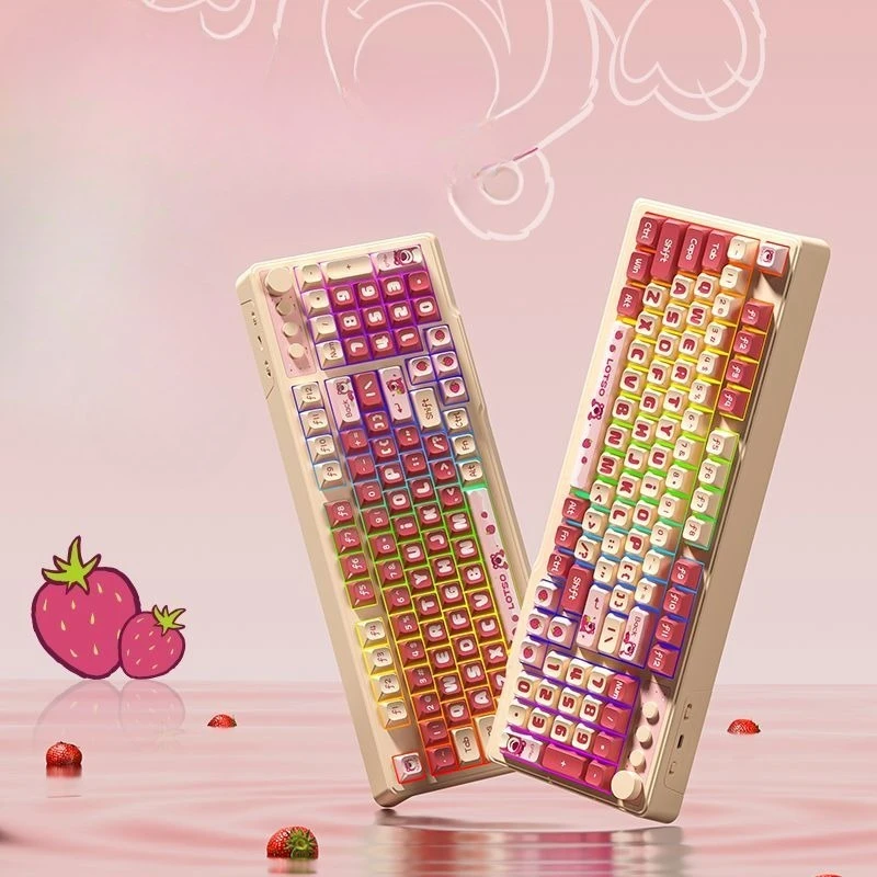 

Аниме-периферия Disney Lotso, двухрежимная беспроводная клавиатура с героями мультфильмов, Bluetooth, бесшумная компьютерная киберспортивная игровая офисная настольная клавиатура