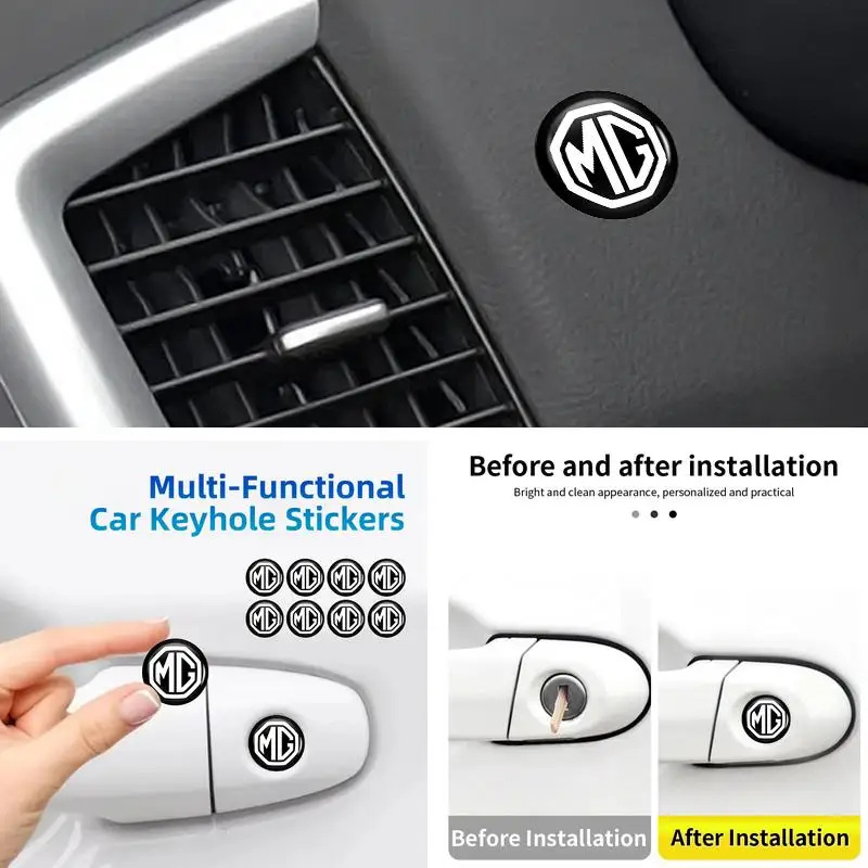 Wear‑Resistant Keyhole Cover Stickers 8Pcs Fit MG4 Cyberster ES5 ONE Easy‑Install Car Tuning Exterior Accessories