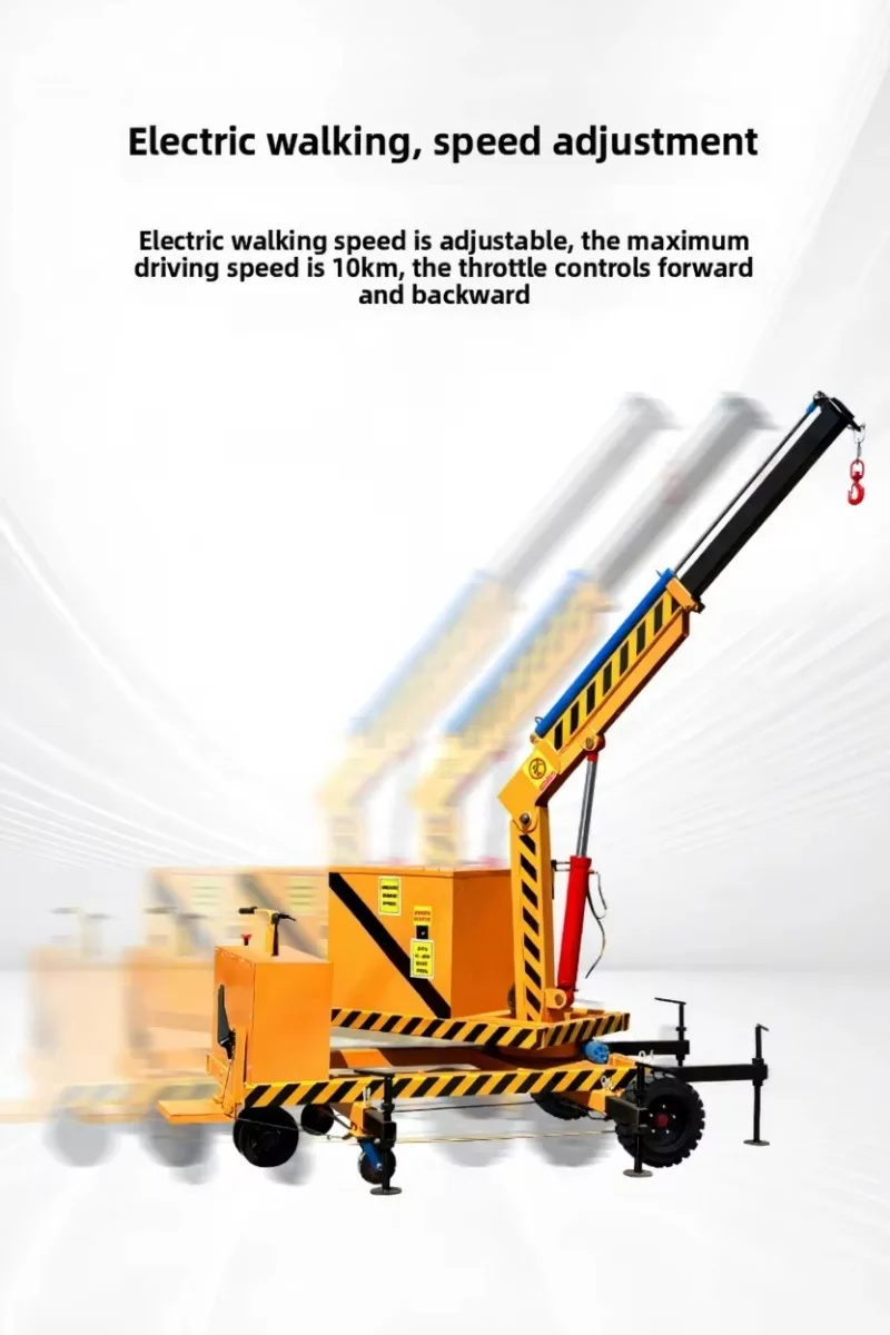 Fully Electric Mobile Small Hydraulic Crane Hoist Workshop Warehouse Wharf Maintenance Telescopic Mini Crane 1 Year Warranty
