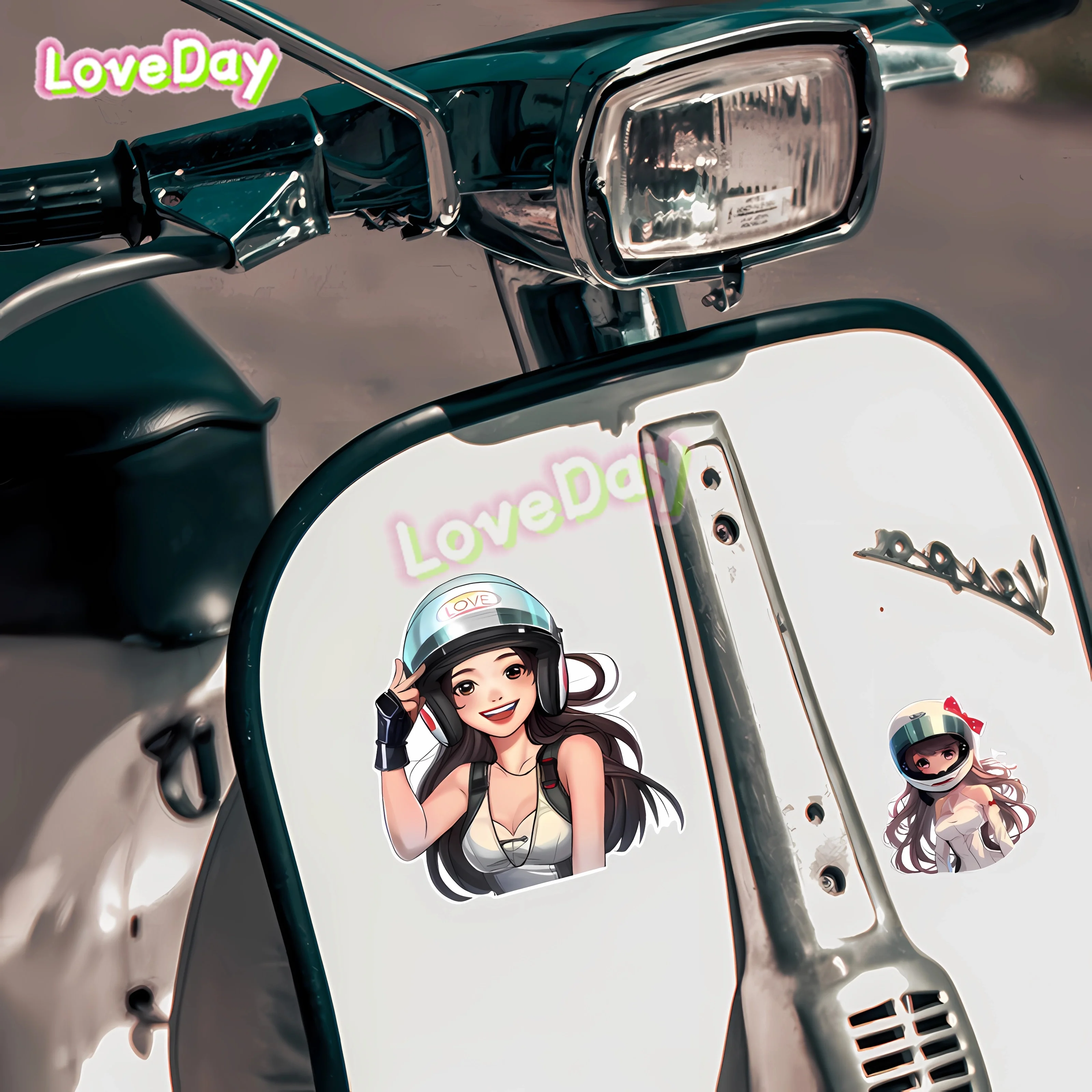 車のステッカークールなオートバイ少女漫画レーサーステッカービニールスクラッチ装飾ステッカー自動車ガラスデカール
