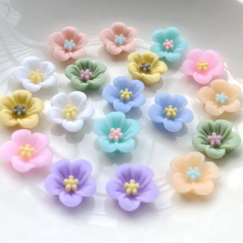 13mm floral resin rhinestone decorative flat back diy earrings/hairpin decorative flower wedding party decoration 50pcs/2000pcs