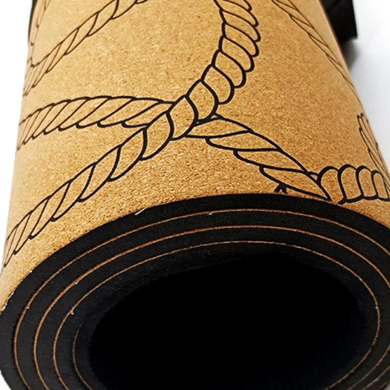 183x61cm 6mm High Density Eco Friendly Non-slip Black Exercise Yoga Matt Custom Print Yoga Mat Cork