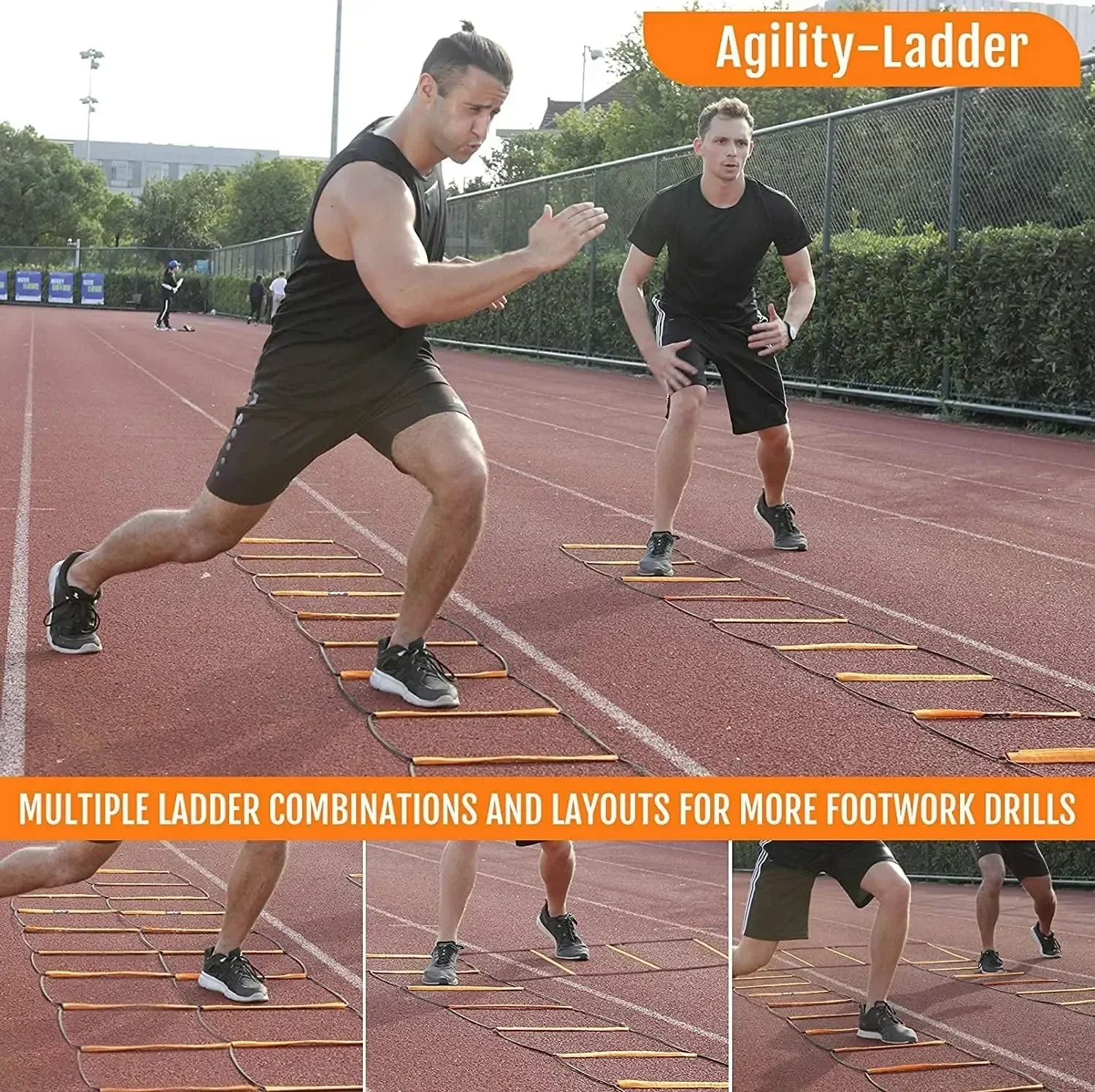 Multi functional Agile Ladder Speed Training Coordinated Foot Exercise Football Equipment Dual purpose Football Training Jumping
