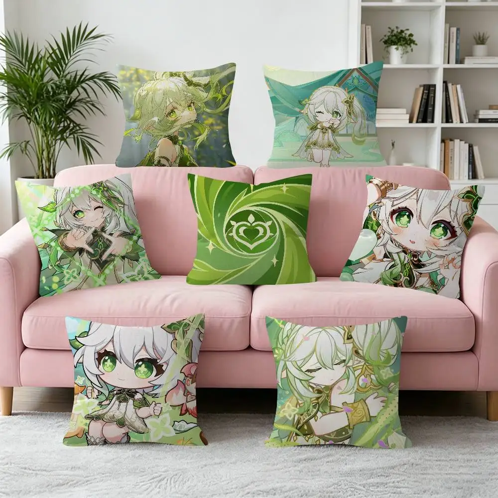 Game Nahida Cushion   Trendy-style decorative throw pillow cover insert not included fauxembroidery design