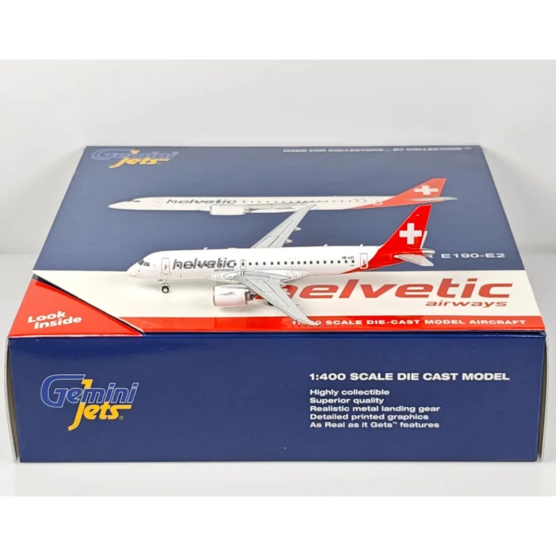 

GeminiJets литой под давлением масштаб 1/400 Helviti Air ERJ-190E2 HB-AZC модель самолета из сплава, коллекционный орнамент, украшение