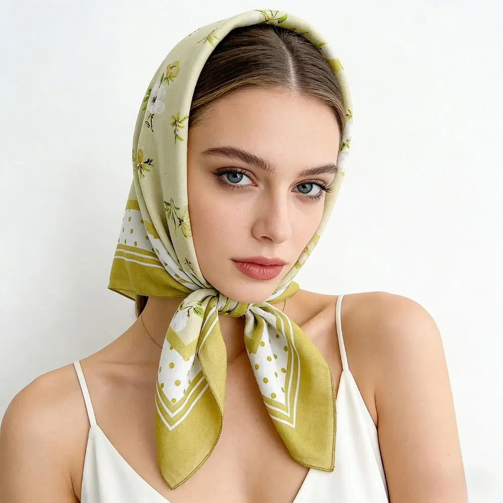 

Thin Cotton Square Scarf Breathable Scarf Hair Band Cashew Nut Print Silk Scarf Korean Headband Square Handkerchief