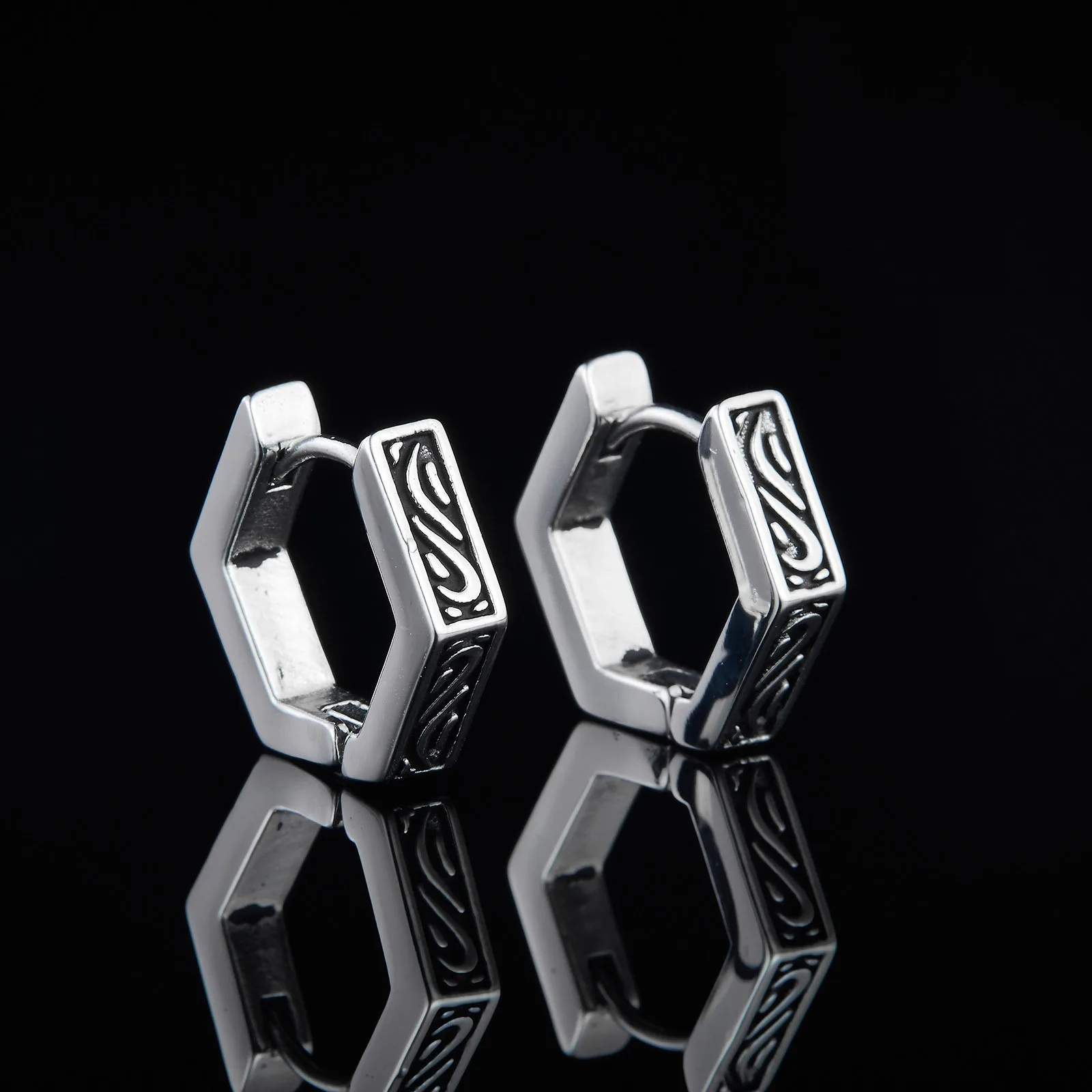 Nuevos pendientes de aro geométricos para hombres y niños, regalos de oreja góticos de acero inoxidable impermeables para BFF Brothers papá padre joyería